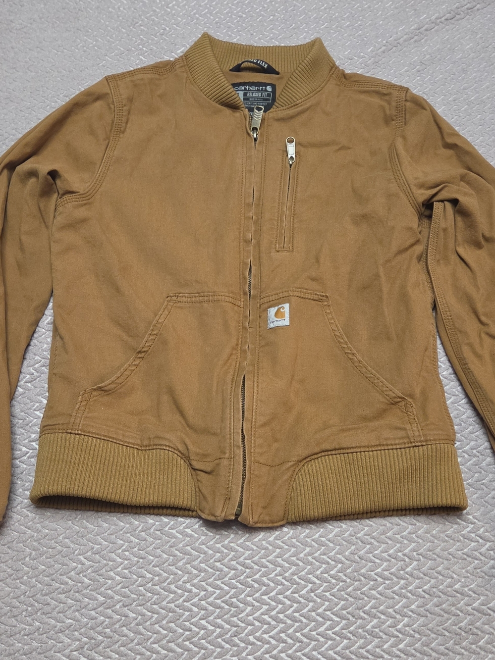 Carhartt Kids Tan Canvas Bomber Jacket